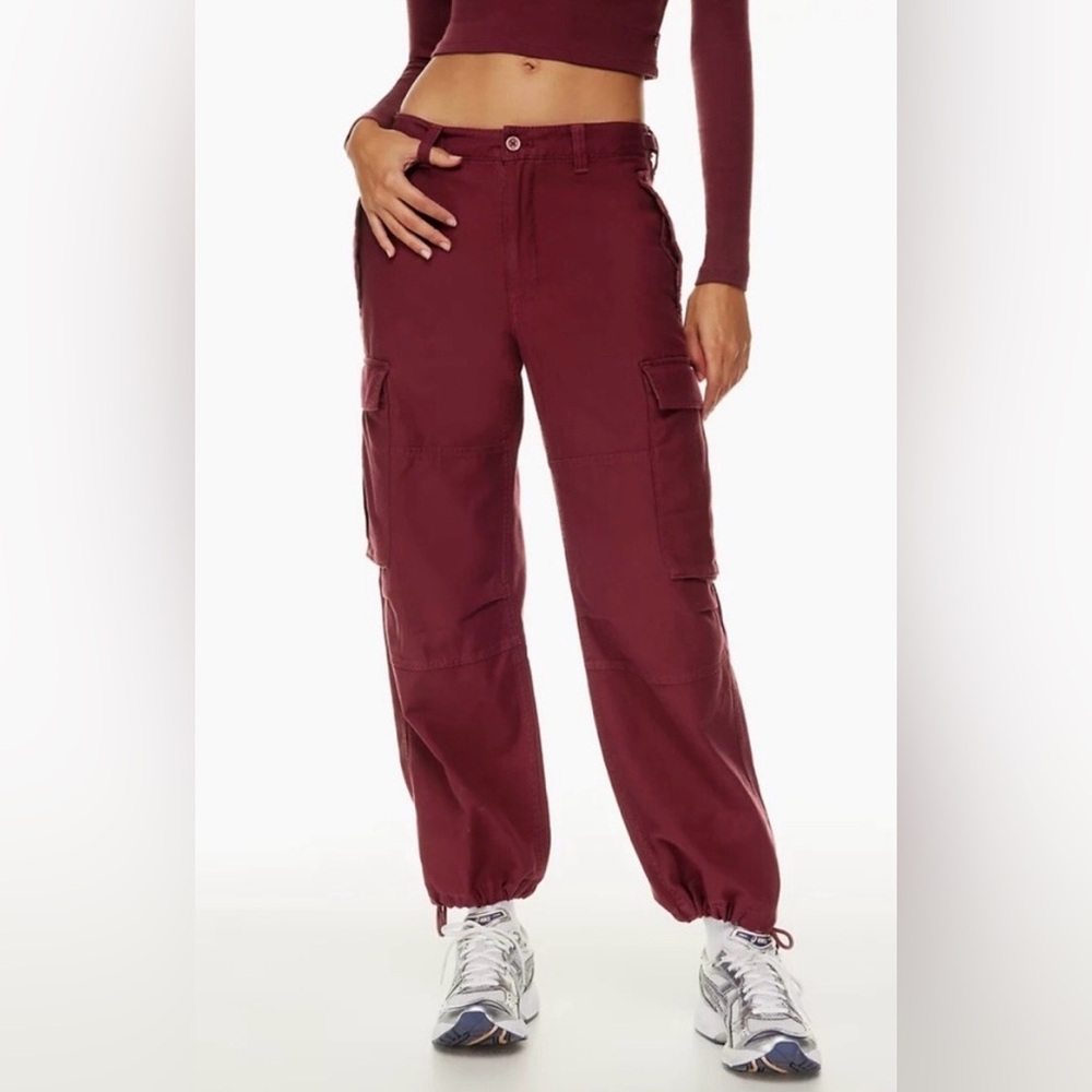 TNA Women's Maroon Cargo Pants - Picture 7 of 9